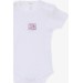 Baby Girl Snap Snap Body Jacquard Beech Pattern White (9 Months-3 Years)