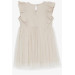 Baby Girl Dress Frilly Tulle Beige (9 Months-3 Years)