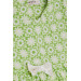 فستان للبنات حديثات الولادة بازرار كبس مزين بفيونكة مزخرفة بنقشة زهور لون أخضر فستقي (9 شهور - 3 سنوات)