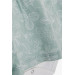 فستان للبنات حديثات الولادة بازرار كبس مزين بفيونكة مزخرفة بنقشة زهور لون أخضر نعناعي (9 شهور - 3 سنوات)