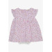 Baby Girl Dress Zipped Floral Bow Lilac (9 Months-3 Years)