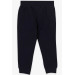 Baby Girl Sweatpants Printed Navy Blue (9 Months-1 Years)
