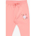 Baby Girl Sweatpants Cat Printed Salmon (6 Months-1 Years)