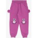 Baby Girl Sweatpants Purple With Bunny Embroidery (1-2 Years)