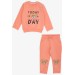 Newborn Baby Girl's Teddy Bear Tracksuit Set Neon Orange (4Mths-1.5Yrs)