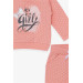 Baby Girl Tracksuit Set Polka Dot Silvery Printed Salmon (6 Months-2 Years)