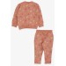 Baby Girl Tracksuit Set Glittery Letter Printed Rosepurple (6 Months-2 Years)