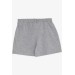Girl Skirt Shorts Frilly Bow Gray Melange (1.5-9 Years)