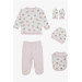 Baby Girl Hospital Release Set Of 5 Rose Patterned White (0-3 Months)