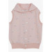 Baby Girl Hooded Vest Cherry Patterned Salmon (6 Months-1.5 Years)