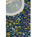 Baby Girl Short Sleeve Pajama Set Floral Patterned Navy Blue (9 Months-3 Years)