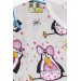 Baby Girl Short Sleeve Pajama Set Crazy Penguin Pattern Beige Melange (9 Months-3 Years)