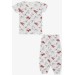 Newborn Girls' Pajama Set, Half-Sleeved, Printed, Beige Color (9 Months-3 Years)