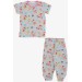 Newborn Baby Girls Pajamas Set Half Sleeves Printed Gray Color (9 Months-3 Years)
