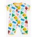 Baby Girl Short Sleeve Jumpsuit Cute Geometric Shapes Patterned White (0-6 Months)
