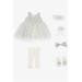 Baby Girl Mevlüt Set Embroidered Tulle Accessory Water Green (6 Months-2 Years)