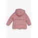 Baby Girl Coat Colored Glitter Patterned Rosehip (6 Months-2 Years)