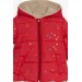 Baby Girl Coat Colored Glitter Patterned Pomegranate (6 Months-2 Years)