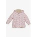 Baby Girl Coat Bunny Patterned Pink (6 Months-2 Years)