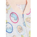 Baby Girl Booties Jumpsuit Moving Cute Kitten Patterned Light Gray Melange (0-6 Months)