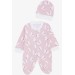 Newborn Baby Girl's Bodysuit With Butterfly Print, Delicate Pink (0-3M-6M)