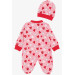 Baby Girl Booty Rompers Colorful Smiley Patterned Pink (0-6 Months)