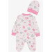 Baby Girl Booties Jumpsuit Cute Baby Elephant Patterned Ecru (0-6 Months)