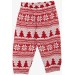 Baby Girl Pajama Set Pine Tree Patterned Red (9 Months-3 Years)