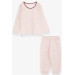 Baby Girl Pajama Set Patterned Beige Melange (9 Months-1 Years)
