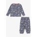 Baby Girl Pajama Set Animal Patterned Nature Themed Smoked (9 Months-3 Years)