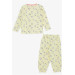 Baby Girl Pajamas Set Kedicorn Patterned Yellow (9 Months-3 Years)