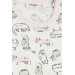 Baby Girl Pajama Set Colorful Kitten Patterned White (9 Months-3 Years)