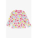 Baby Girl Pajamas Set Colored Fruits Patterned Powder (9 Months-3 Years)