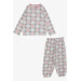 Baby Girl Pajama Set Colorful Polka Dot Patterned Gray (9 Months-3 Years)
