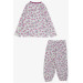 Baby Girl Pajama Set, Ecru With Cute Mouse Pattern (9 Months-3 Years)