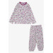Baby Girl Pajama Set, Ecru With Cute Mouse Pattern (9 Months-3 Years)