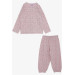 Baby Girl Pajama Set, Pink With Cute Bow Tie And Buckle And Gazelle Pattern (9 Months-3 Years)