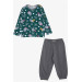 Baby Girl Pajama Set Bunny Patterned Green (9 Months-3 Years)