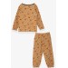 Baby Girl Pajama Set Fox Patterned Light Brown (9 Months-2 Years)