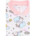 Baby Girl Pajamas Set Sleepy Unicorn Patterned White (4 Months-1 Years)