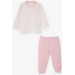 Baby Girl Pajama Set Leaf Patterned Ecru (4 Months-1 Years)