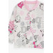 Baby Girl Pajama Set Text Patterned Ecru (4 Months-1 Years)