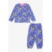 Baby Girl Pajama Set Text Pattern Purple (9 Months-3 Years)