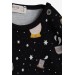 Baby Girl Pajama Set Star Patterned Night Themed Black (9 Months-3 Years)