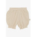Baby Girl Shorts Suit With Bow Beige (4 Months-1.5 Years)