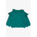 Baby Girl Sweatshirt Laced Buttoned Green (9 Months-6 Years)