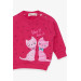Baby Girl Sweatshirt Happy Kitties Fuchsia (4 Months-1 Years)