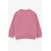 Newborn Baby Girls Rose Sequined Sweatshirt In Delicate Pink (1-2Y)