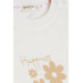 Baby Girl Sweatshirt Glittery Floral Printed Ecru (9 Months-3 Years)