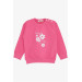 Baby Girl Sweatshirt Glittery Floral Printed Pink (9 Months-3 Years)
